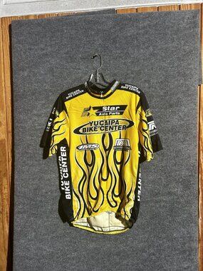 Hot Shoppe Designs Cycling Jersey Mens XL Yellow 1/4 Zip Short Sleeve Bike